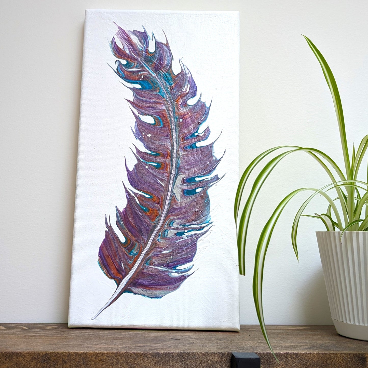 Prosecco and Paint - Feather Fluid Art