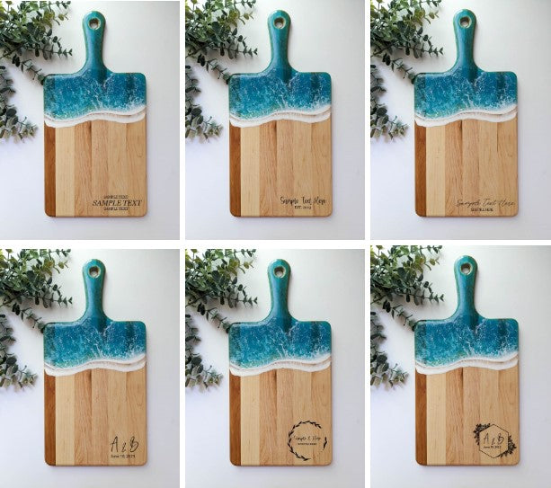 Resin Ocean Large Handle Charcuterie Board