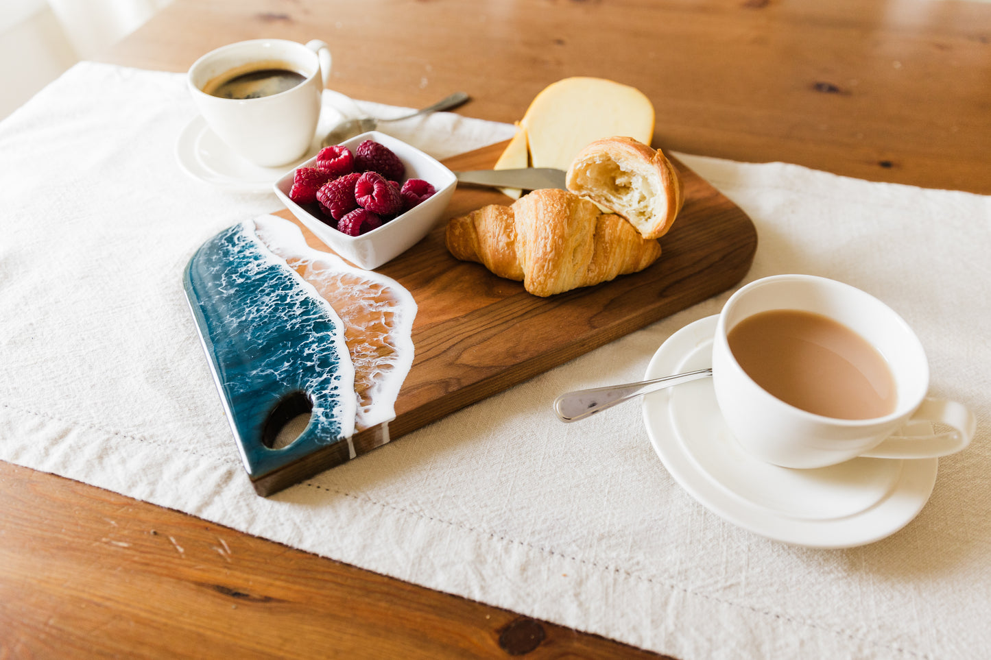 Resin Ocean Charcuterie board - Cherry Wood