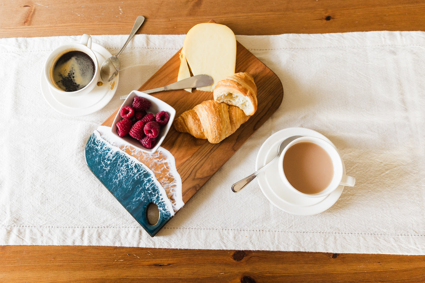 Resin Ocean Charcuterie board - Cherry Wood