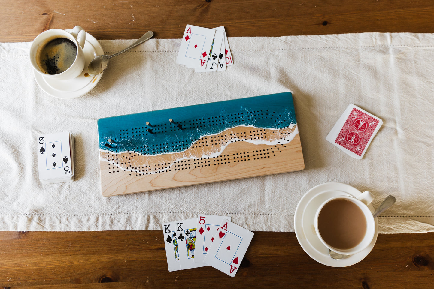 Cribbage Board 3 track- Canadian maple