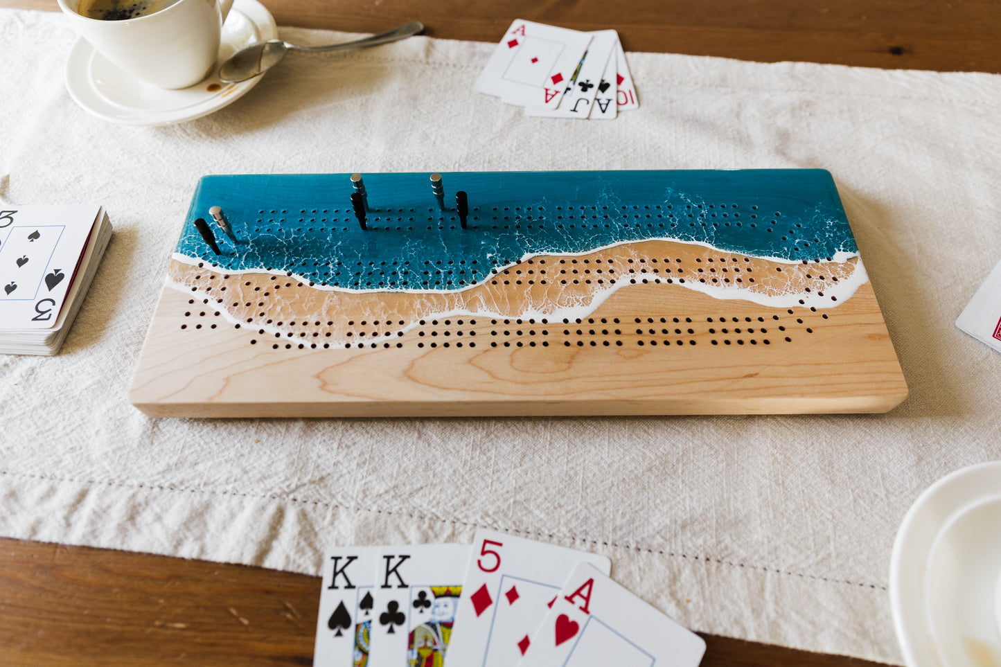 Cribbage Board 3 track- Canadian maple