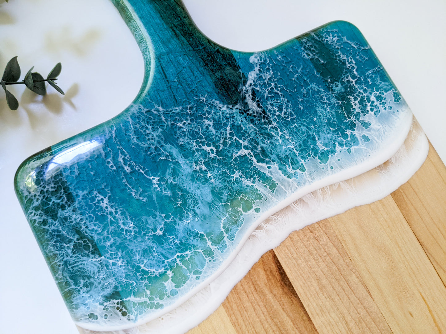 Resin Ocean Medium Handle Charcuterie Board