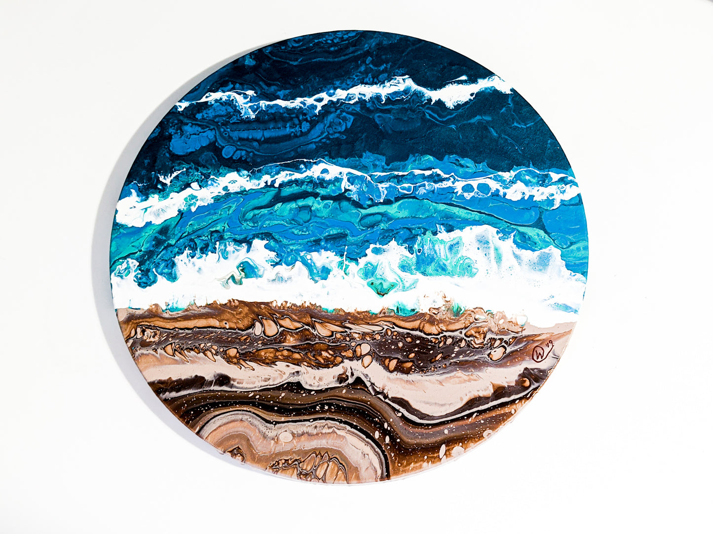 Acrylic Poured Feather or Beach Art Class