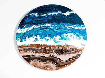 Acrylic Poured Feather or Beach Art Class