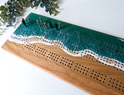 Cribbage Board 3 track - Canadian cherry