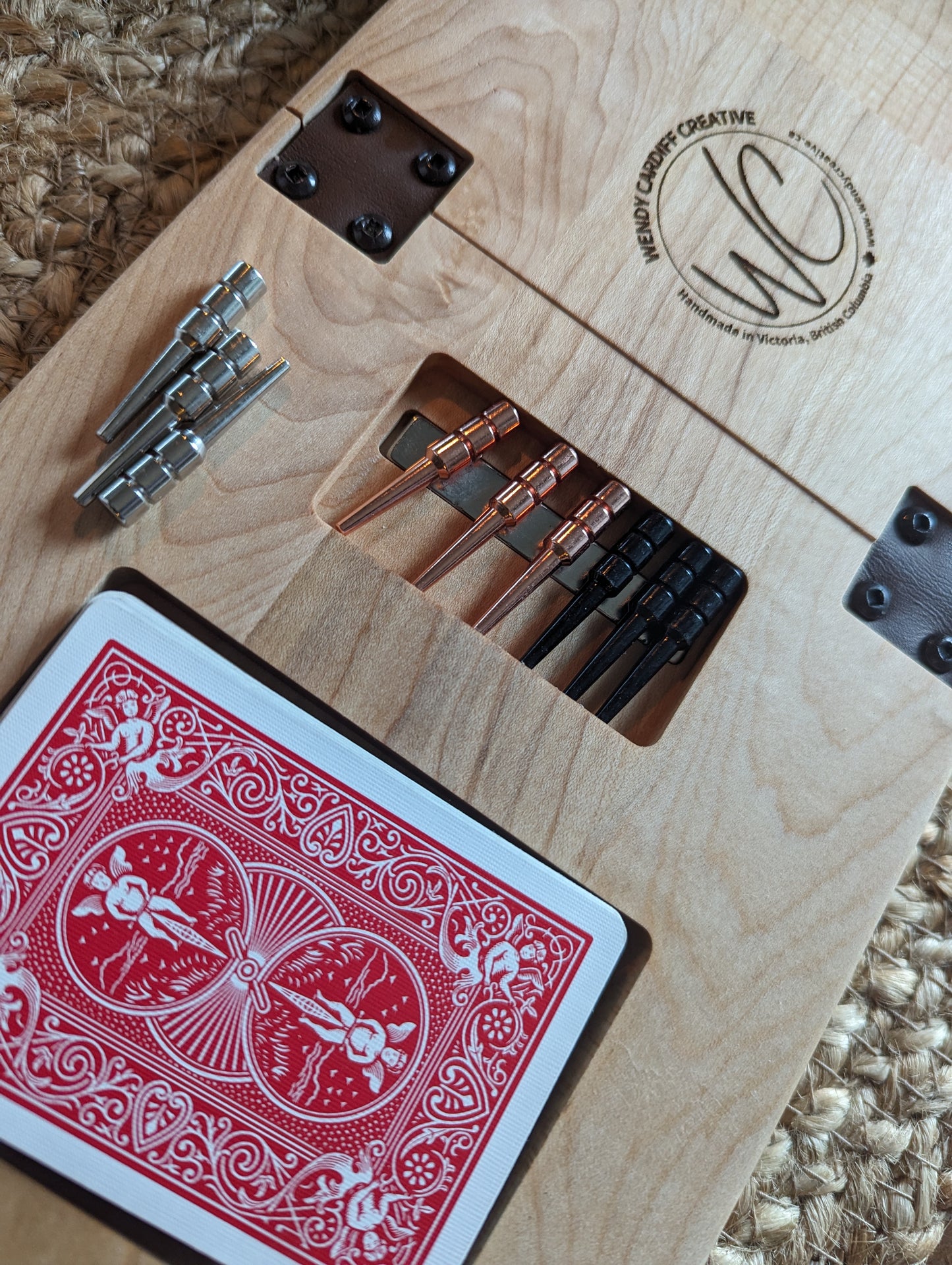 Portable Cribbage Board 3 track- Canadian maple