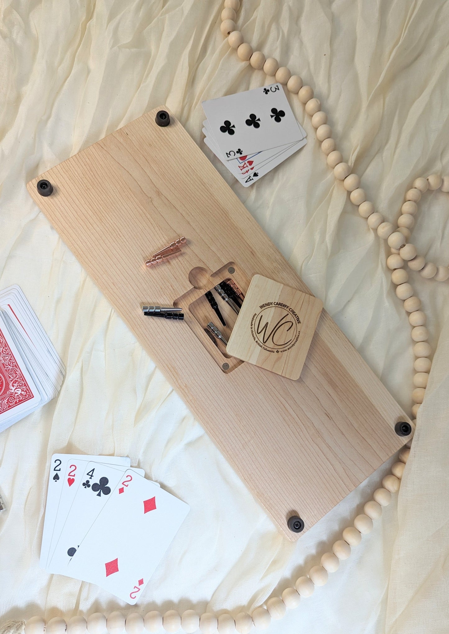 Mountain Cribbage Board 3 track - Canadian maple