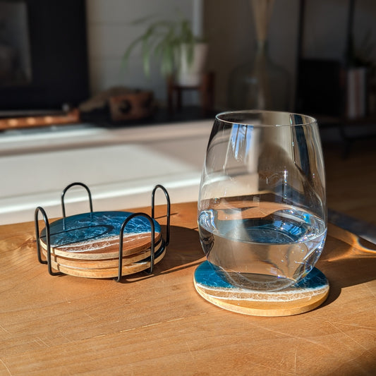 Resin Wave coasters - by Wendy Creative