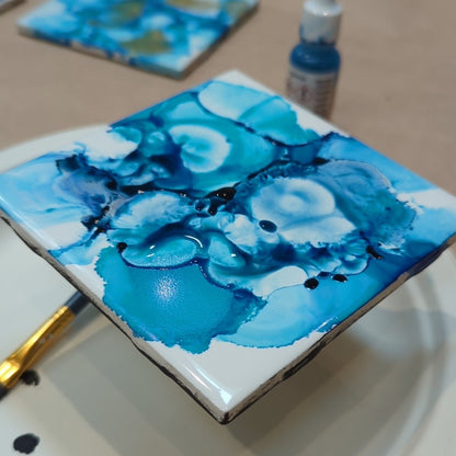 ART CLASS - Alcohol Ink on coasters