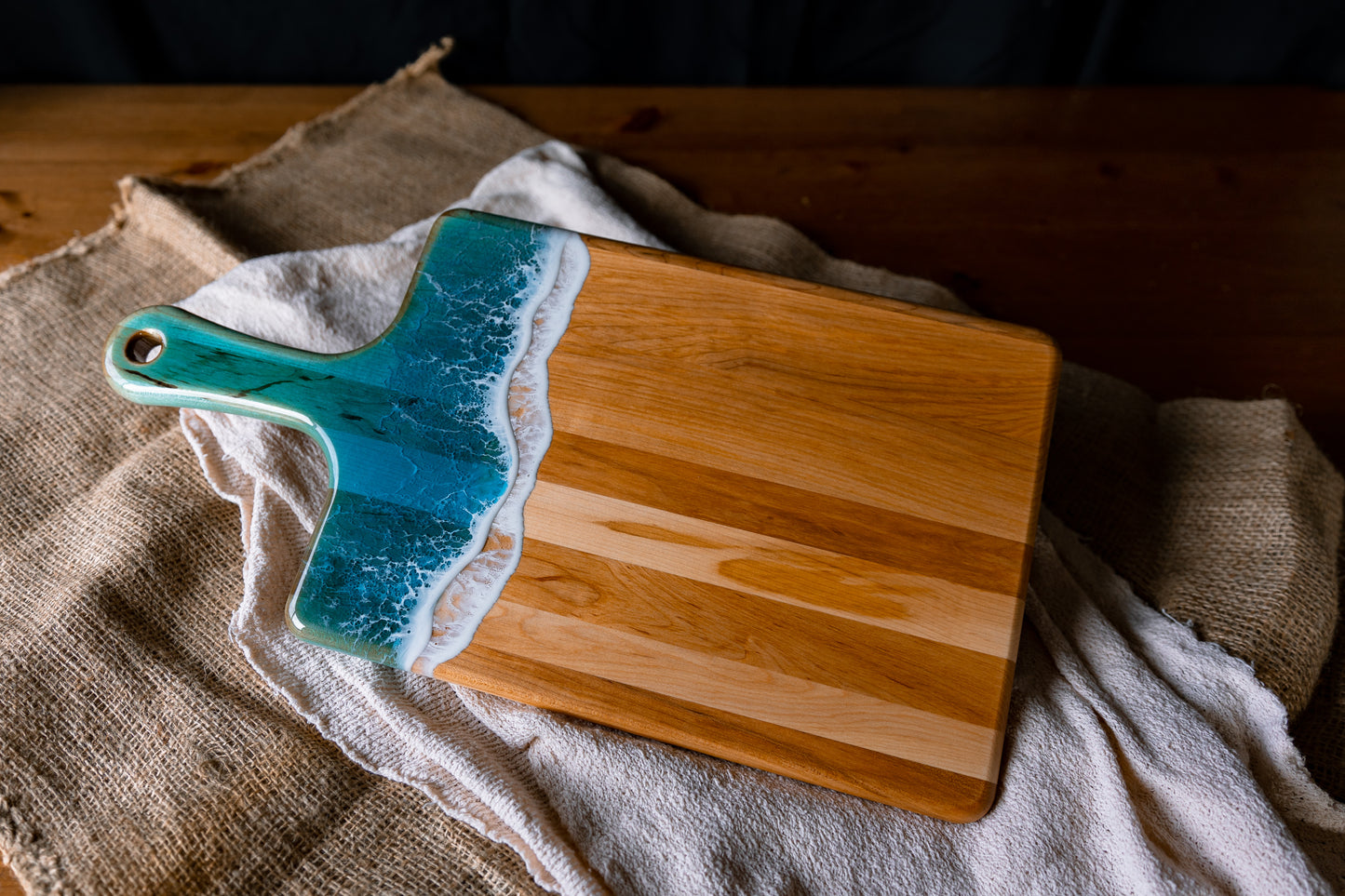 Resin Ocean Medium Handle Charcuterie Board