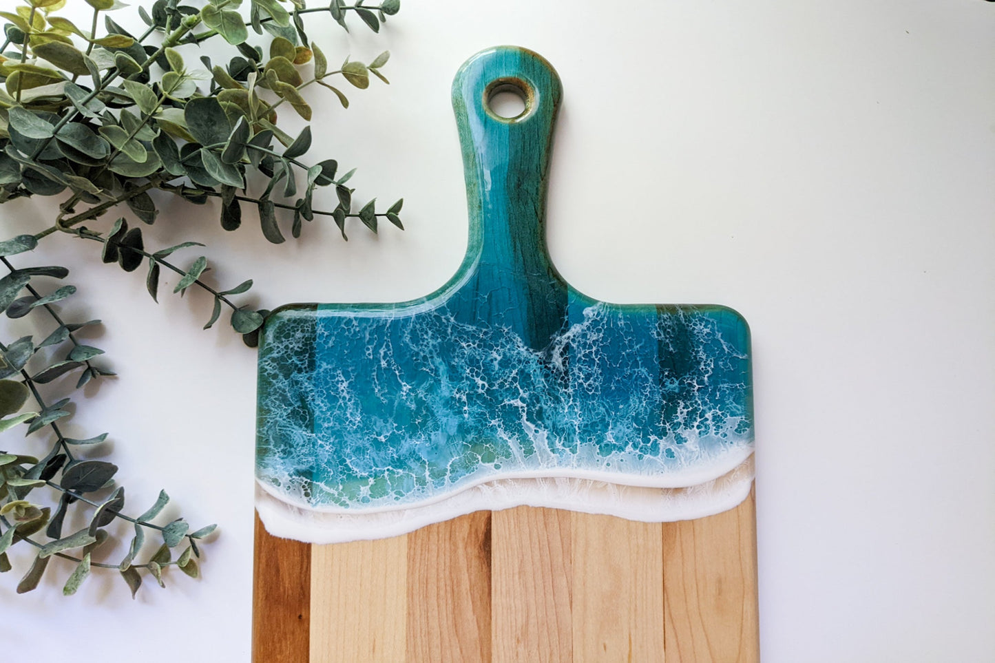 Resin Ocean Medium Handle Charcuterie Board